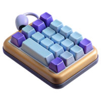 nostalgic spectacular Mechanical keyboard with custom keycaps with Transparent Background authentic png