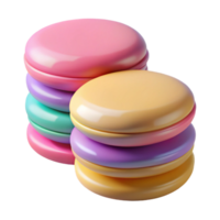 quintessential organic A stack of colorful macarons in pastel shades with Transparent Background high quality png