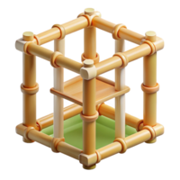 striking victorian Bamboo building frame element, with Transparent Background professional png