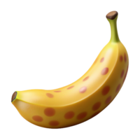 radiant bold tropical Ultra-detailed photorealistic isolated cutout of a ripe banana with brown spots with Transparent Background exclusive png