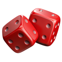 standout minimalist A pair of red dice showing snake eyes with Transparent Background 4K png