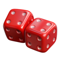 immaculate energetic creative A pair of red dice showing snake eyes with Transparent Background authentic png
