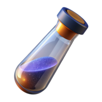 nostalgic spectacular Photorealistic, isolated cutout of a single, glass vial, filled with glowing dust with detailed png