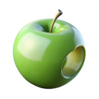 splendid standout Ultra-detailed photorealistic isolated cutout of a green apple with a bite taken out of it with Transparent Background png