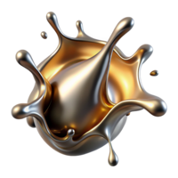 pristine nostalgic abstract A dynamic splash of metallic paint with Transparent Background premium png