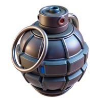 splendid impressionist Isolated cutout of a photorealistic, ultra-detailed professional render of a single cyberpunk grenade with visible wiring with Transparent Background handcrafted png