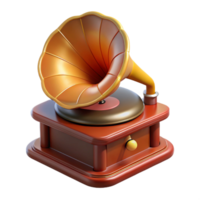 nostalgic impressive Concept art style, isolated cutout of a vintage phonograph record, hyper-specific with Transparent Background premium png
