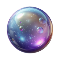 peaceful splendid A shimmering soap bubble filled with galaxies with Transparent Background studio quality png