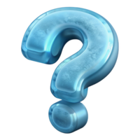 wonderful whimsical mid-century A single question mark, sculpted from ice with Transparent Background high resolution png