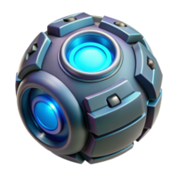 mesmerizing dreamy impressionist Photorealistic, ultra-detailed, isolated cutout, professional render of a single cyberpunk energy cell with glowing core with Transparent Background luxury png