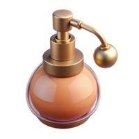 splendid futuristic Concept art style, isolated cutout of a vintage perfume bottle with an atomizer with Transparent Background authentic png