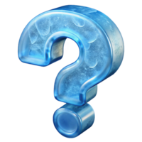 playful impressive A single question mark, sculpted from ice with Transparent Background detailed png