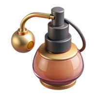 notable impressionist Concept art style, isolated cutout of a vintage perfume bottle with an atomizer with Transparent Background masterfully captured png