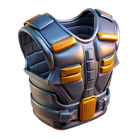 mesmerizing signature Photorealistic, ultra-detailed professional render, isolated cutout of a single cyberpunk combat vest with integrated armor plating with Transparent Background png