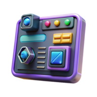 pristine celebrated Hyper-specific, concept art style, professional render, isolated cutout of a cyberpunk hacking program interface displayed on a transparent screen with Transparent Background png