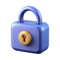 serene mid-century A single lock, closed and secure with Transparent Background top-tier png