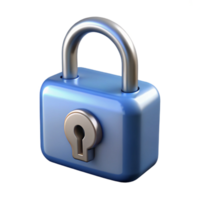 signature creative A single lock, closed and secure with Transparent Background studio quality png