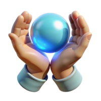 mesmerizing intense renaissance A pair of cupped hands holding a glowing orb of energy with Transparent Background perfect clarity png