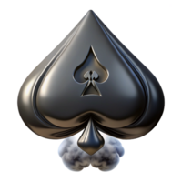 sumptuous inspired A single playing card, the Ace of Spades, made of dark smoke with Transparent Background png