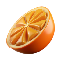harmonious spectacular A single orange slice, juicy and segmented with Transparent Background studio quality png