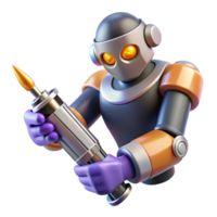 serene tranquil nordic Hyper-specific, concept art style, isolated cutout, professional render of a cyberpunk robotic arm holding a scalpel with Transparent Background handcrafted png