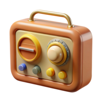 striking renaissance Concept art style, isolated cutout of a vintage radio with dials and knobs, hyper-specific with Transparent Background 4K png