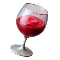 pristine playful contemporary A single wine glass filled with swirling red wine with Transparent Background precision png