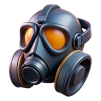 quintessential rustic Ultra-detailed, photorealistic professional render, isolated cutout of a single cyberpunk gas mask with integrated filters with Transparent Background precision png