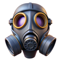passionate enchanting Ultra-detailed, photorealistic professional render, isolated cutout of a single cyberpunk gas mask with integrated filters with Transparent Background top-tier png