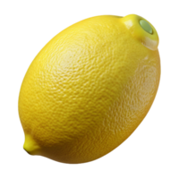 timeless renaissance A single lemon, bright yellow and textured with Transparent Background authentic png