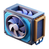 intense picturesque Graphics card with powerful cooling system with Transparent Background top-tier png