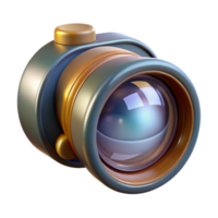 majestic rare A vintage camera lens reflecting a distorted image with Transparent Background png