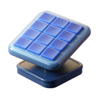 striking futuristic Concept art style, isolated cutout of a levitating, transparent solar panel tile with Transparent Background fine detail png