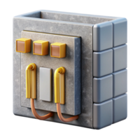 striking dramatic artistic Concept art style, isolated cutout of a modular, prefabricated concrete wall panel with integrated wiring with Transparent Background impeccable png