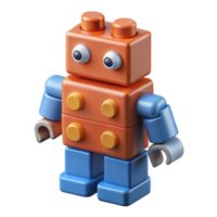whimsical stunning Concept art style, isolated cutout of a self-assembling, robotic brick with Transparent Background exclusive png