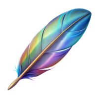 unparalleled minimalist Hyper-specific, professional render, isolated cutout, photorealistic single, feather with iridescent barbules with Transparent Background impeccable png