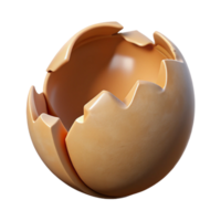 quintessential art deco Photorealistic, professional render, isolated cutout, hyper-specific single, cracked eggshell with Transparent Background high resolution png