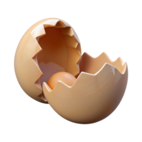unparalleled modern Photorealistic, professional render, isolated cutout, hyper-specific single, cracked eggshell with Transparent Background 4K png