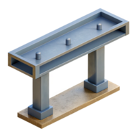 peaceful enchanting Hyper-specific professional render of a single, concrete structural support beam with exposed rebar Isolated cutout with Transparent Background crisp png