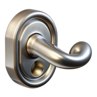 passionate captivating Photorealistic, ultra-detailed isolated cutout of a single, tarnished, silver door handle with Transparent Background studio quality png