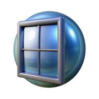 serene celebrated Hyper-specific professional render of a single, hand-blown glass window pane with a bubble texture Isolated cutout with Transparent Background png