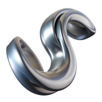 remarkable industrial Ultra-detailed, concept art style, isolated cutout of a single, abstract, flowing ribbon of liquid metal with Transparent Background high resolution png