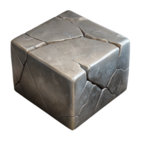pristine distinctive Photorealistic, ultra-detailed isolated cutout of a single, cracked, concrete block with Transparent Background png
