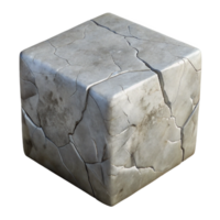 sumptuous exceptional Photorealistic, ultra-detailed isolated cutout of a single, cracked, concrete block with Transparent Background png