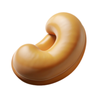 reflective beautiful Concept art style hyper-specific image of a single cashew nut, shelled, with Transparent Background masterfully captured png