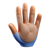 passionate glorious Photorealistic, professional render, isolated cutout, hyper-specific single, human hand with detailed fingerprints with Transparent Background high quality png