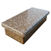 gorgeous nostalgic tropical Hyper-specific professional render of a single, granite countertop slab with a polished finish Isolated cutout with Transparent Background studio quality png