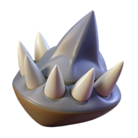 striking standout Hyper-specific professional render of a single Dragon tooth, serrated and sharp, isolated cutout with Transparent Background png