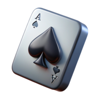 striking melancholic bohemian Single playing card, Ace of Spades, with Transparent Background professional png