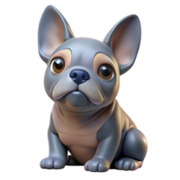 remarkable classic Ultra-detailed, photorealistic professional render of an isolated cutout of a single French bulldog puppy, sitting, tilting head with Transparent Background gallery standard png